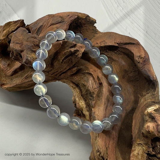 Rainbow Sheen Silver Moonstone (7mm)